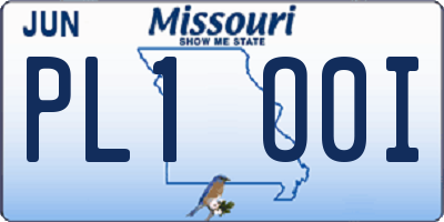 MO license plate PL1O0I