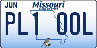 MO license plate PL1O0L