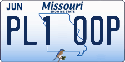 MO license plate PL1O0P