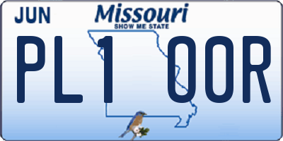 MO license plate PL1O0R