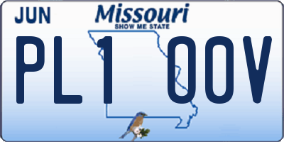 MO license plate PL1O0V