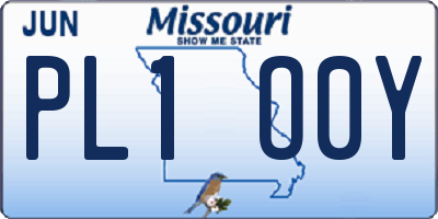 MO license plate PL1O0Y