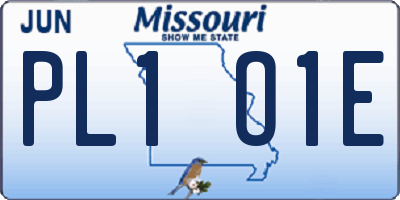 MO license plate PL1O1E