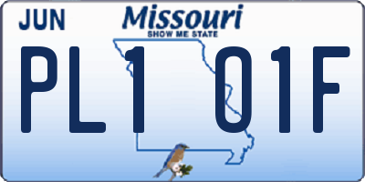MO license plate PL1O1F