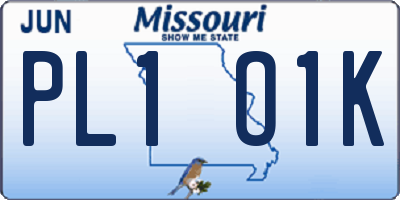 MO license plate PL1O1K