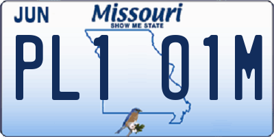 MO license plate PL1O1M