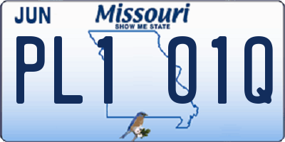 MO license plate PL1O1Q
