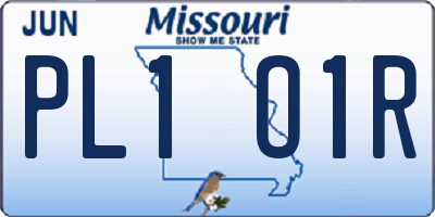 MO license plate PL1O1R