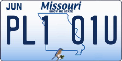 MO license plate PL1O1U