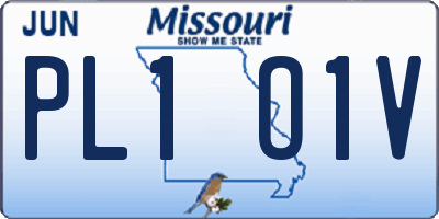 MO license plate PL1O1V