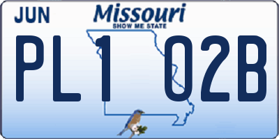 MO license plate PL1O2B