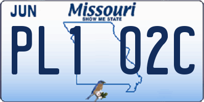 MO license plate PL1O2C