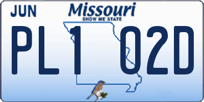 MO license plate PL1O2D