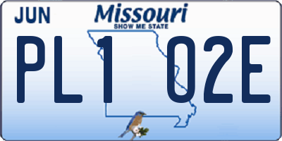 MO license plate PL1O2E