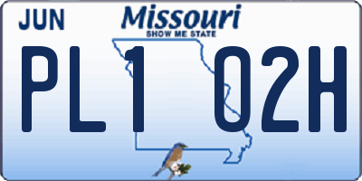 MO license plate PL1O2H
