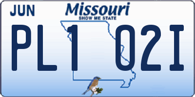 MO license plate PL1O2I