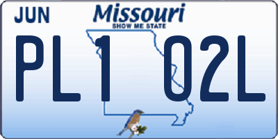 MO license plate PL1O2L