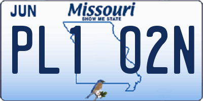 MO license plate PL1O2N