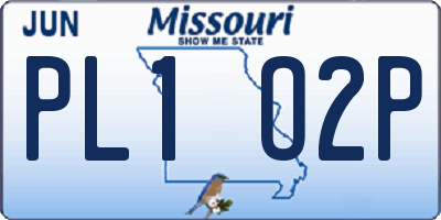 MO license plate PL1O2P
