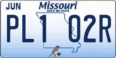 MO license plate PL1O2R