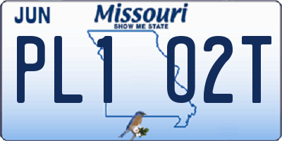 MO license plate PL1O2T