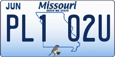 MO license plate PL1O2U