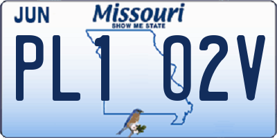 MO license plate PL1O2V