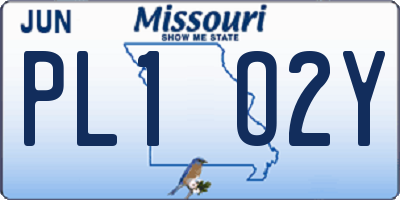 MO license plate PL1O2Y