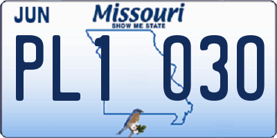 MO license plate PL1O3O