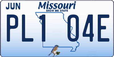 MO license plate PL1O4E