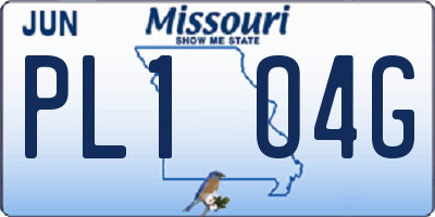 MO license plate PL1O4G