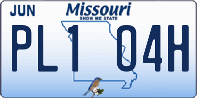 MO license plate PL1O4H
