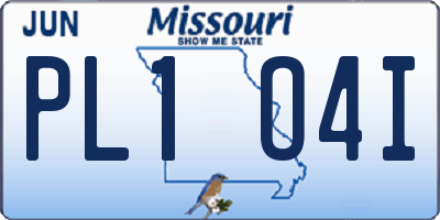 MO license plate PL1O4I