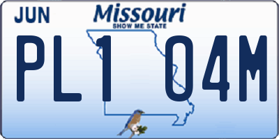 MO license plate PL1O4M