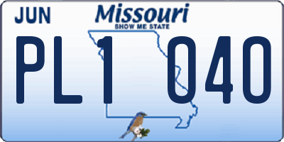 MO license plate PL1O4O