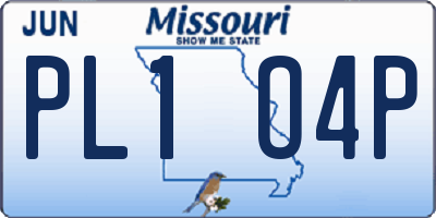 MO license plate PL1O4P
