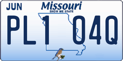 MO license plate PL1O4Q
