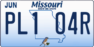 MO license plate PL1O4R