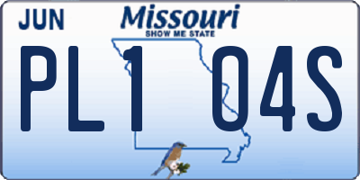 MO license plate PL1O4S