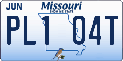 MO license plate PL1O4T