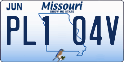 MO license plate PL1O4V