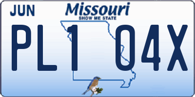 MO license plate PL1O4X