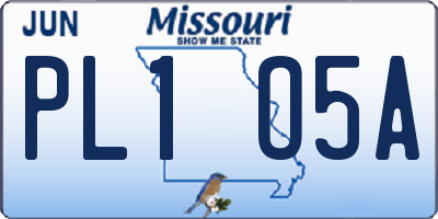 MO license plate PL1O5A
