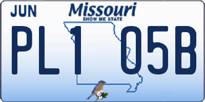 MO license plate PL1O5B