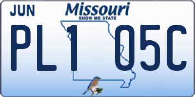 MO license plate PL1O5C