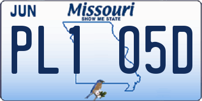 MO license plate PL1O5D