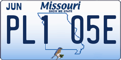 MO license plate PL1O5E