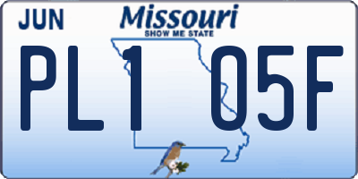 MO license plate PL1O5F