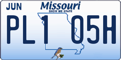MO license plate PL1O5H