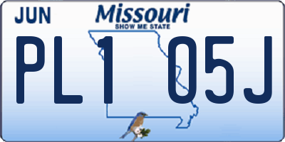 MO license plate PL1O5J